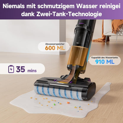 Redkey W15 Nass-Trockensauger Akku-Wischsauger mit Selbstreinigung