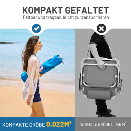 TIMBER RIDGE Strandstuhl klappbar 2er-Set mit Getränkehalter