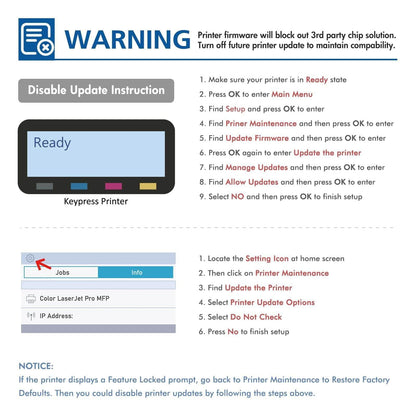 Kompatibel für HP 415A W2030A Toner 4er-Pack M479fdw mit Chip