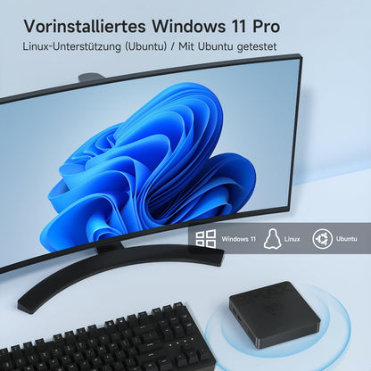 BMAX B1 Pro Mini PC Intel N4000 8GB/128GB Lüfterlos Win 11 Pro