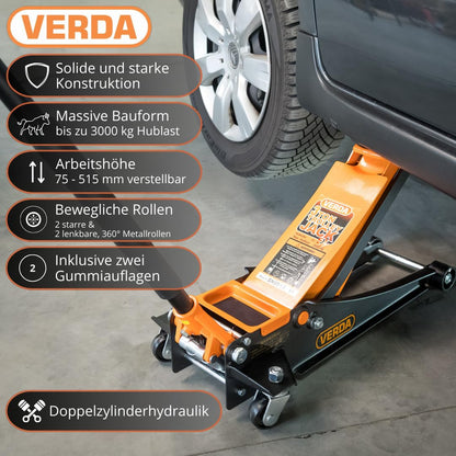 Verda Rangierwagenheber 3T – hydraulisch Doppelpumpsystem (75-515)