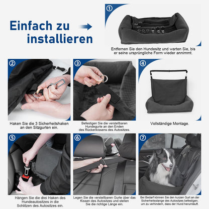 Honey Paws Hunde Autositz - Für 1-2 Hunde, Rückbank bis 25kg