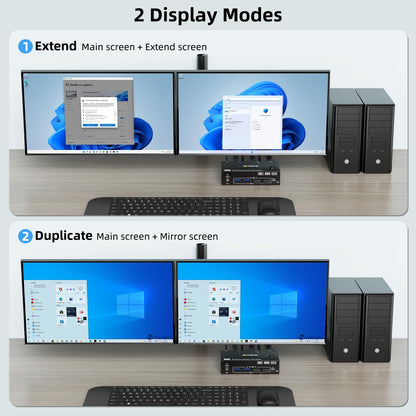 KVM Switch für 2 PC, 2 Monitore (8K) - Displayport, HDMI, USB 3.0