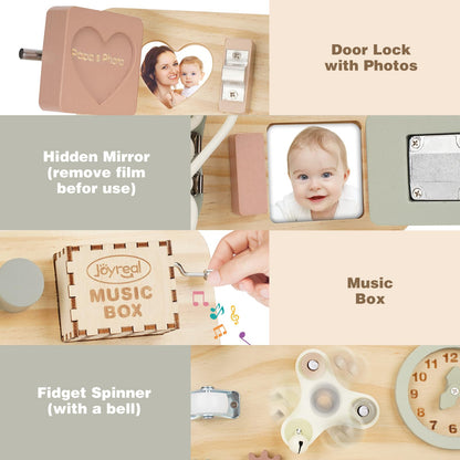 Joyreal Montessori Busy Board - Motorikbrett aus Holz für Kleinkinder