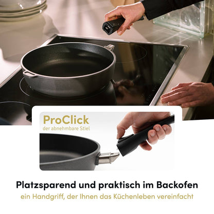 Hoffmann Aluguss Bratpfanne – 24cm, Induktion, beschichtet, abnehmbar