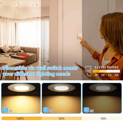 LED Einbauspot Flach Dimmbar Warmweiss IP44 Schwenkbar - 12er Set