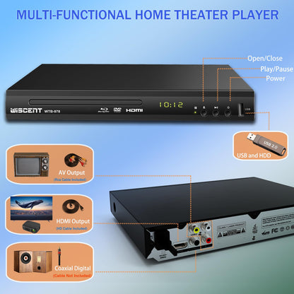 WISCENT Blu-Ray & DVD Player Full HD – Region B/2