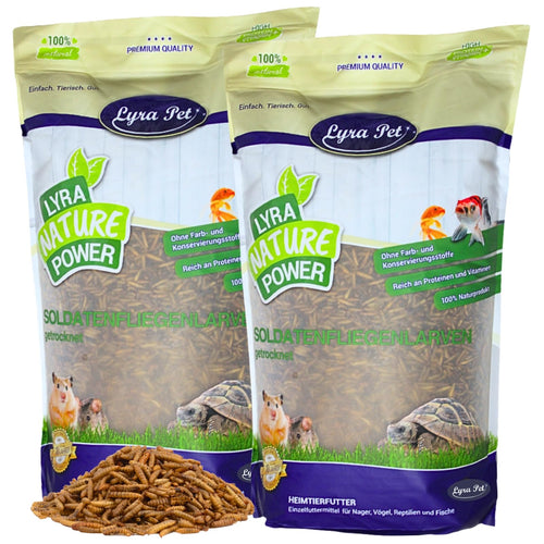 Lyra Pet Soldatenfliegenlarven getrocknet 10 kg – Vogelfutter, auch für Fische, Nager und Reptilien