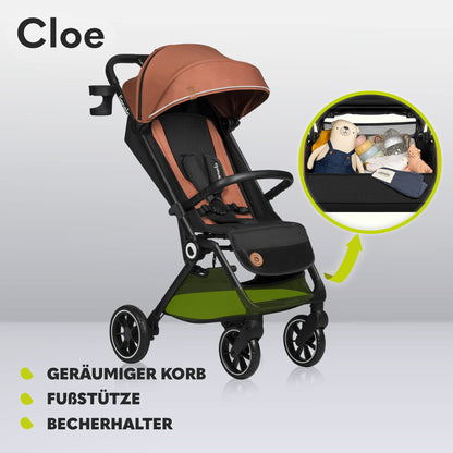 LIONELO Cloe Zusammenklappbarer Kompakt-Kinderwagen - Braun