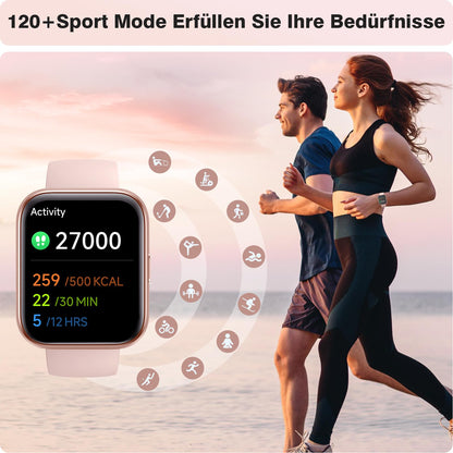 aeac Smartwatch Damen mit Telefonfunktion, 1,85-Zoll-HD-Display