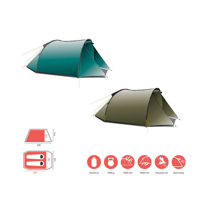 Grand Canyon Robson Campingzelt – Oliv, 330x175x115 cm