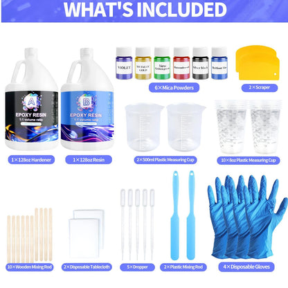 Ghguole Epoxidharz Set Kristallklares Giessharz - 7.6L mit Farben