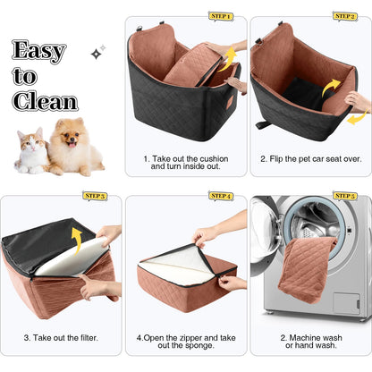 INDYBUD Hunde Autositz Sitzerhöhung – Mittel Schwarz Braun