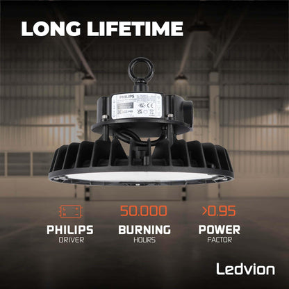 Ledvion LED Hallenstrahler 150W UFO Lampe – Dimmbar 4000K