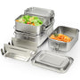Awaiymi Edelstahl Lunchbox 4er-Set, auslaufsichere Brotdosen aus 304-Edelstahl mit Deckel