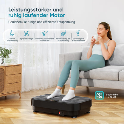 THERUN Vibrationsplatte Rüttelplatte Heimtrainer - Black