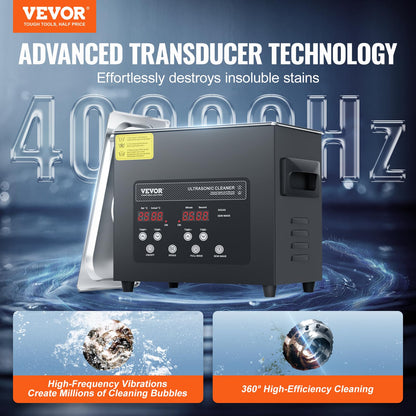 VEVOR Ultraschallreiniger KZ-F3, 3 L, 120 W, mit Heizung und Timer
