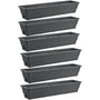 BURI Balkonkasten 100 cm mit Wasserspeicher, 6er Set, Anthrazit aus UV-stabilisiertem Kunststoff