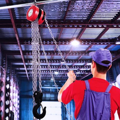 Anbull 2T Kettenzug Handseilwinde Flaschenzug Hebezug - 3m Kette