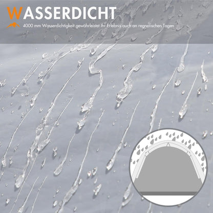 PORTAL Blackout Kuppelzelt für 3–4 Personen mit Vorzelt, wasserdicht