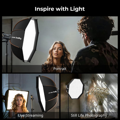 SMALLRIG LA-O90 Parabolic Softbox 90 cm, Bowens Mount, Quick Release