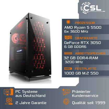 Gamer PC A10170 - Ryzen 5 5500 RTX 3050 32GB Win 11