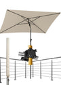 4smile SunnyShade Balkon-Sonnenschirm Set 200 x 125 cm beige UPF 50+ – rechteckige Form mit Geländerhalterung