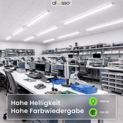 ALUSSO LED Röhre T8 120 cm 6000K Kaltweiss G13 18W 10er-Pack