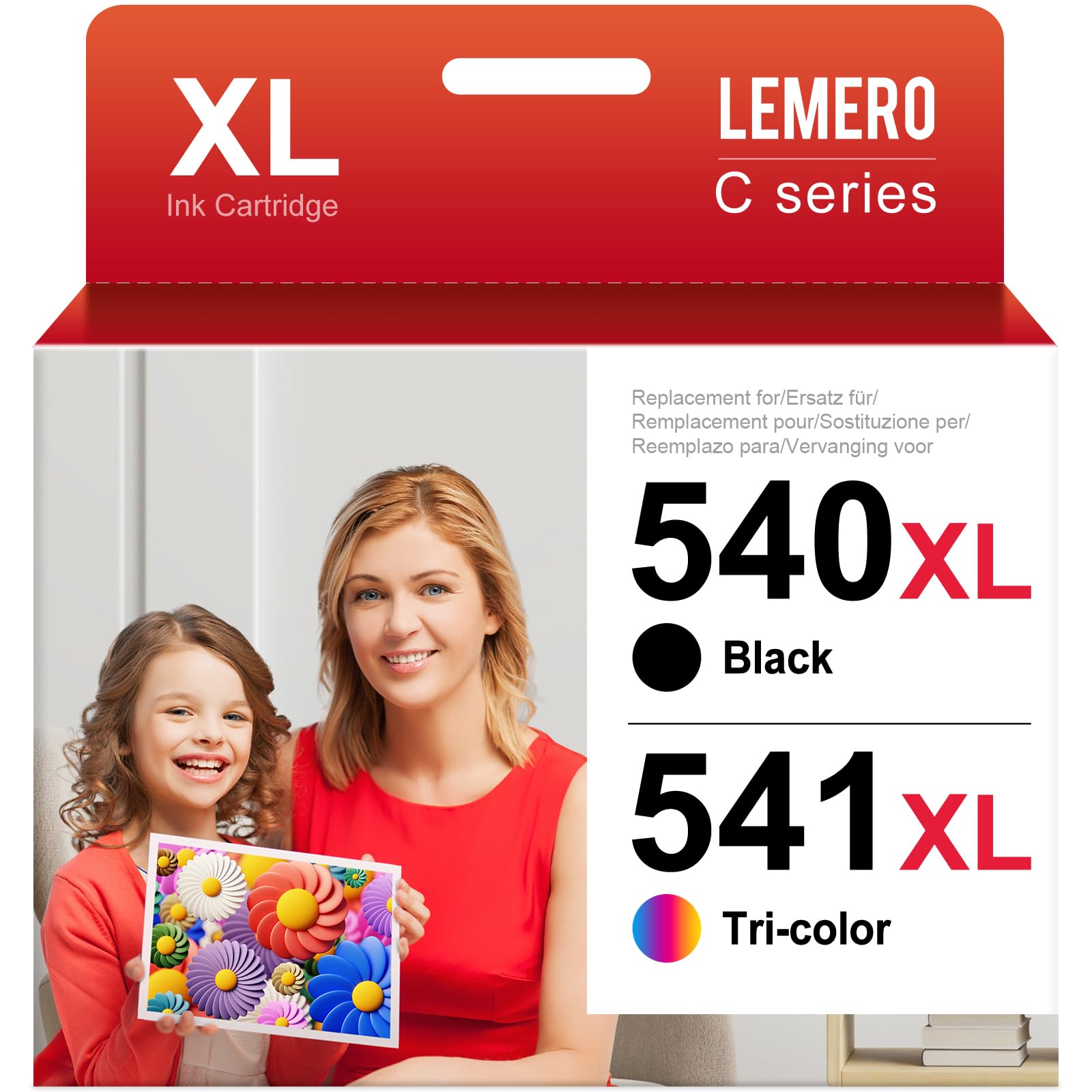 Lemero 540XL 541XL Druckerpatronen Multipack - für Canon. Schwarze und farbige Tintenpatronen liefern Tinte zum Drucken.