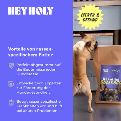 HEY HOLY Premium Trockenfutter Bulldoggen – Getreidefrei Lachs 7kg