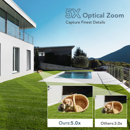 Ctronics PTZ Dome WLAN Kamera Aussen - 5X Optischer Zoom