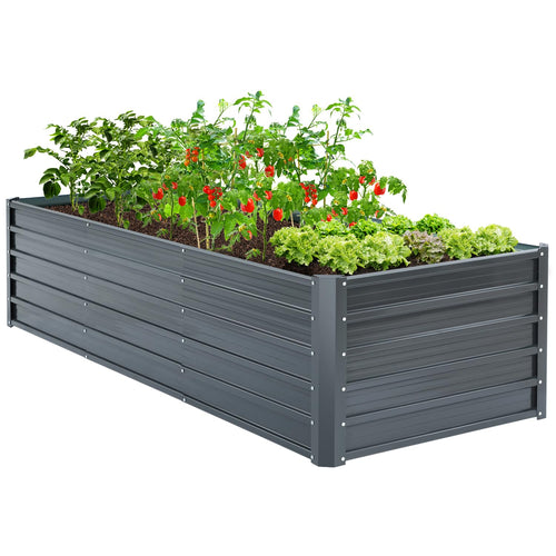 Ohuhu Hochbeet Metall Pflanzenbeet 240x90x60 cm - Anthrazit