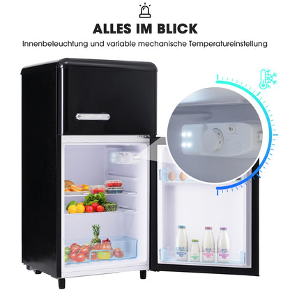 Merax Retro Kühl-Gefrierkombination 72L - Schwarz