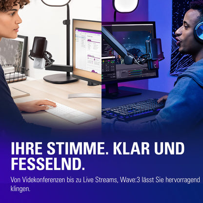 Elgato Wave:3 USB Kondensatormikrofon für Streaming - Weiss