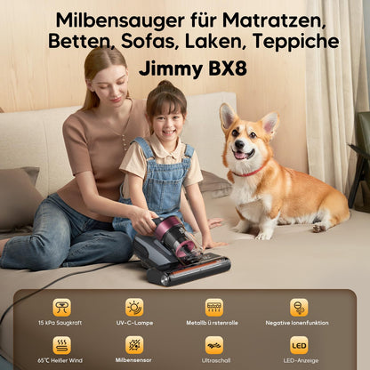 Jimmy BX8 Milbensauger mit UV & Heissluft für Matratzen