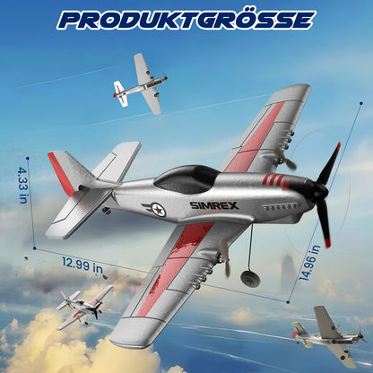 SIMREX TOY2409 RC Flugzeug mit 6-Achsen-Gyro, 2,4 GHz RTF für Anfänger