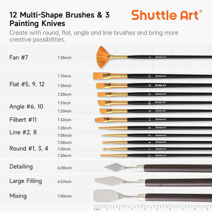 Shuttle Art Acrylfarben-Set, 54-teiliges Malset mit Tischstaffelei
