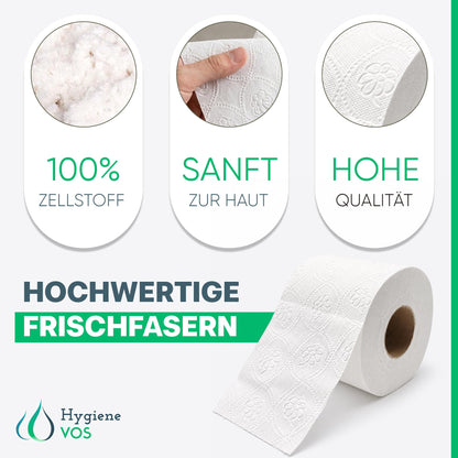 Hygiene VOS Toilettenpapier 3-lagig, 72 Rollen, 250 Blatt, weiss