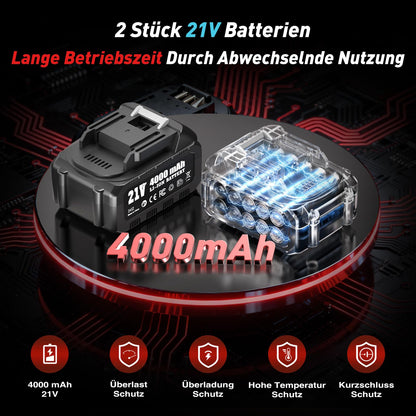 Avhrit Akku Exzenter-Poliermaschine 6 Zoll, 2x 4000 mAh, 6000 U/min