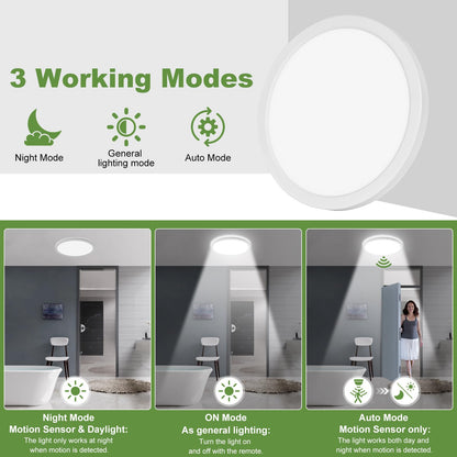 LEZOE LED Deckenleuchte mit Bewegungsmelder, dimmbar, 24W, IP54