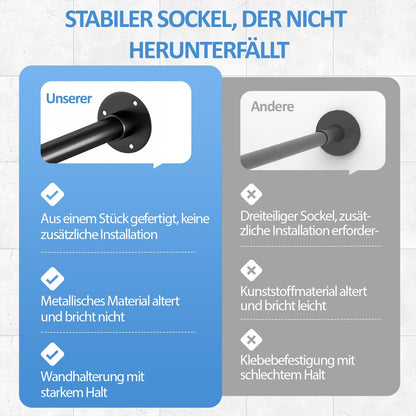 Tuqaki Duschvorhangstange L-Form, Edelstahl, verstellbar, schwarz