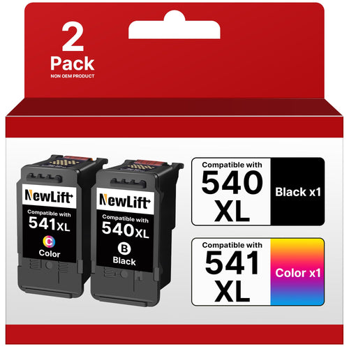 NewLift PG-540XL CL-541XL Druckerpatronen 2er-Pack Schwarz Farbe, kompatibel mit Canon PIXMA Druckern
