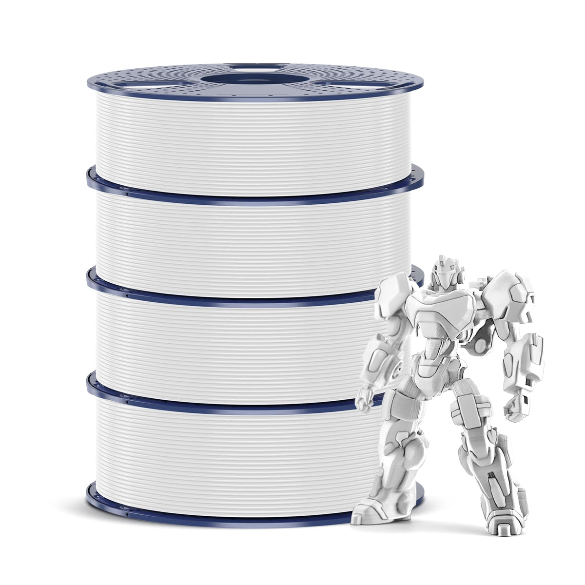 SUNLU PETG Filament 1,75 mm Weiss, 4 kg Bundle, 4 Spulen à 1 kg – weisse Filamentspulen für FDM-3D-Drucker