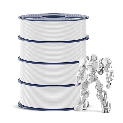 SUNLU PETG Filament 1,75 mm Weiss, 4 kg Bundle, 4 Spulen à 1 kg – weisse Filamentspulen für FDM-3D-Drucker