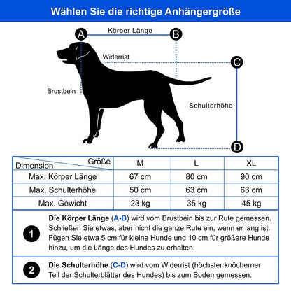 Doggyhut S-Line XL Hundeanhänger & Hundebuggy 2-in-1 bis 45 kg