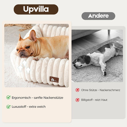 Upvilla Hundebett für kleine Hunde, waschbar, Memory-Schaum, Beige