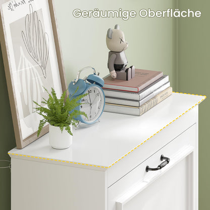 Brinlawb Schuhkipper 3 Klappen Holz – Schuhschrank Weiss