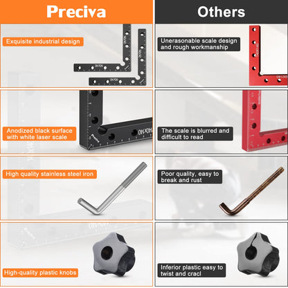 Preciva 90 Grad Positionierwinkel Set, 4 Stück, 140 mm, Aluminium