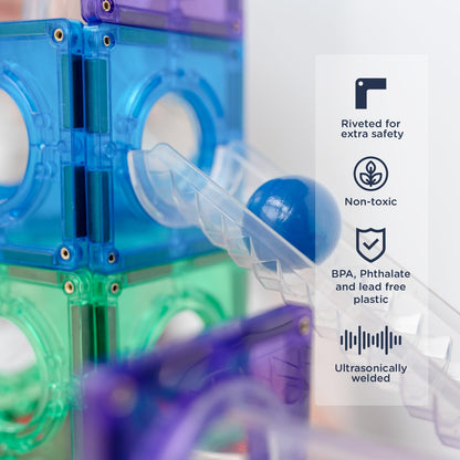 CONNETIX Regenbogen Ball Run Set – Magnetische Fliesen 92 Teile