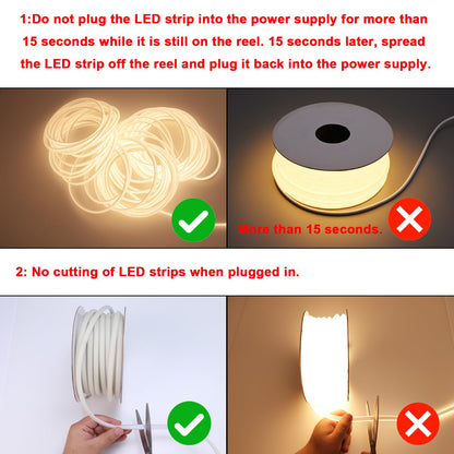 BENLUN 220V COB LED Streifen Aussenbereich - 20M, 3000K Warmweiss